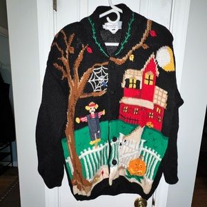 Vintage 90's Fall Halloween Cardigan Sweater